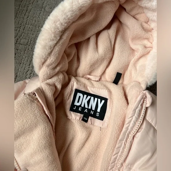DKNY Soft Blush Pink Baby Snowsuit